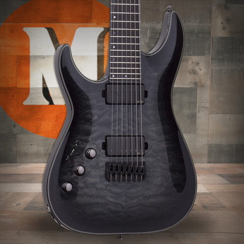 Schecter Hellraiser Hybrid C-7 Left Hand Guitar - Trans Black Burst (1930) | Musician Madness