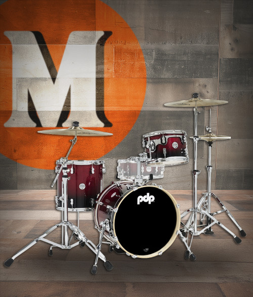 PDP Concept Maple - Red/Black Fade, Chrome Hardware Bop (PDCM18BPRB)