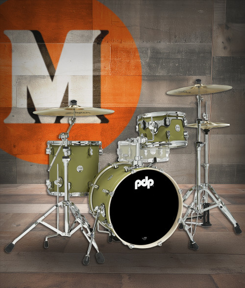 PDP Concept Maple - Satin Olive, Chrome Hardware Bop (PDCM18BPSO)|Musician Madness