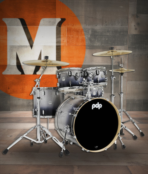 PDP Concept Maple - Silver to Black Fade, Chrome Hardware 5 Pieces (PDCM2215SB)|Musician Madness