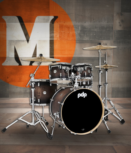 PDP Concept Maple - Satin Charcoal Burst, Chrome Hardware 5 Pieces - (PDCM2215SCB)