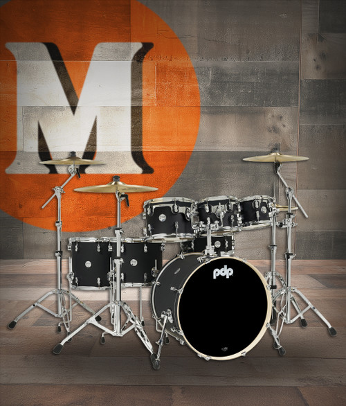 PDP Concept Maple - Satin Black, Chrome Hardware 7 Piece (PDCM2217BK) | Musician Madness