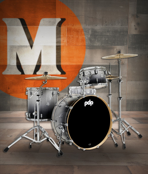 PDP Concept Maple - Silver/Black Fade, Chrome Hardware Rock (PDCM24RKSB)|Musician Madness
