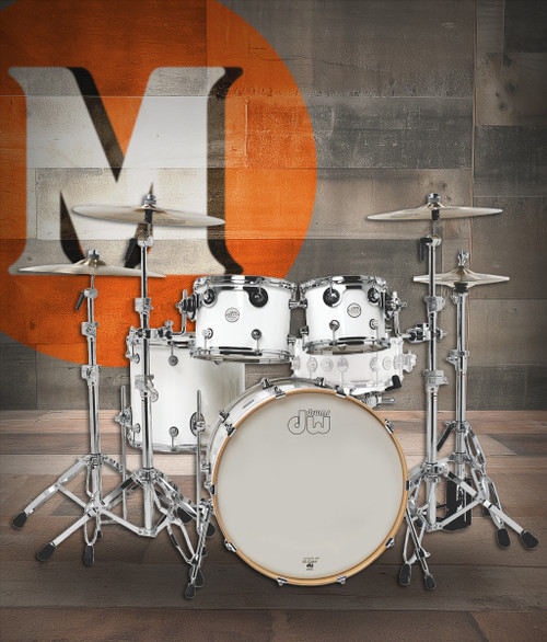 DW Design 4 Piece Maple Shell Pack BD22 - Gloss White (DDLG2214WH)