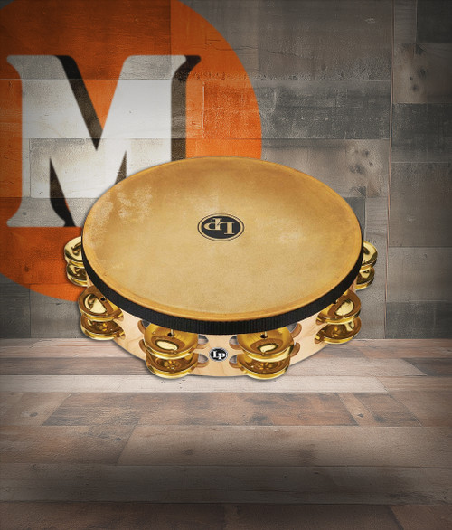 Latin Percussion LP Pro 10" Double Row Headed Tambourine w/ Bag - Brass (LP384-BR)|Musician Madness