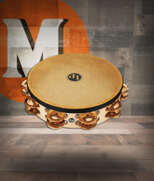 Latin Percussion LP Pro 10" Double Row Headed Tambourine w/ Bag - Bronze (LP384-BZ) | Musician Madness