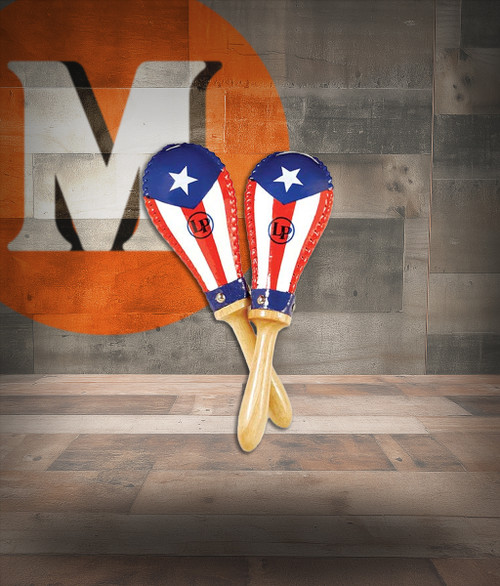 Latin Percussion LP Salsa Rawhide Maracas - Puerto Rican Flag (LP393-PR) | Musician Madness
