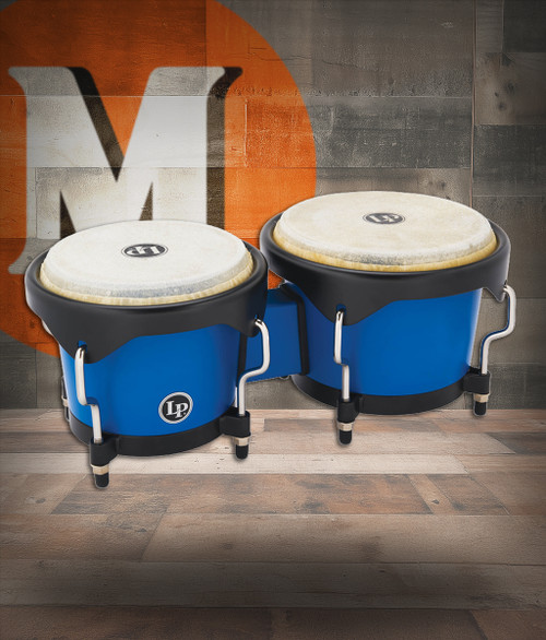 Latin Percussion LP 6 1/4 - 7 1/4" Bongo - Race Blue Black w/ Bag (LP601D-DB-K)|Musician Madness