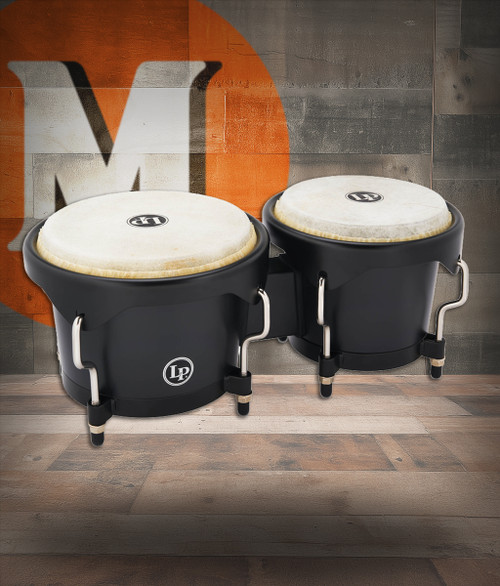 Latin Percussion LP 6 1/4 - 7 1/4" Bongo - Onyx Black w/ Bag (LP601D-OX-K) | Musician Madness