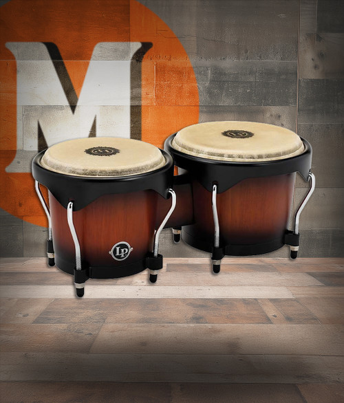 Latin Percussion LP City 6 - 7" Bongos - Oak Vintage Sunburst Black (LP601NY-VSB)|Musician Madness