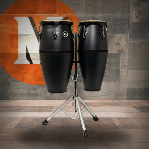 Latin Percussion Discovery II Ultralight Conga 10-11 Set w/Stand - Onyx (LP646D-OX) | Musician Madness