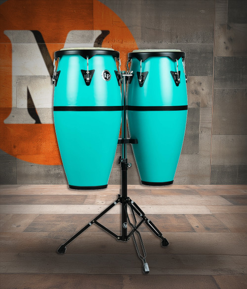 Latin Percussion LP 10 - 11"  Discovery Conga Set w/ Stand - Sea Foam (LP646D-SF) | Musician Madness