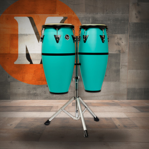  Latin Percussion Discovery II Ultralight 10-11 Conga Set w/Stand - Sea Foam (LP646DII-SF) | Musician Madness