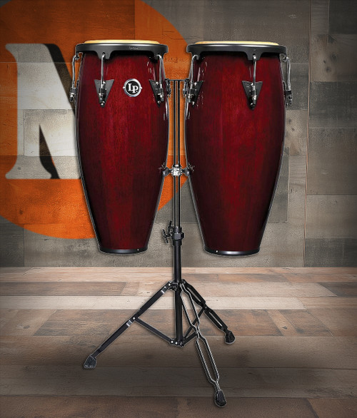 Latin Percussion LP Aspire 10 - 11" Conga Set - Oak Dw Black w/ Stand (LPA646-DW) | Musician Madness