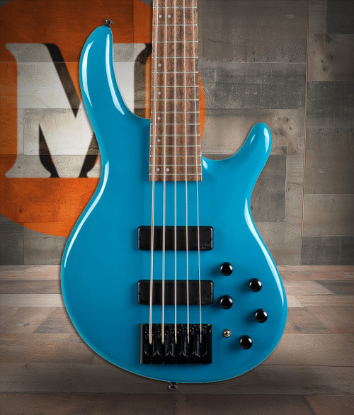 Cort C5DELUXECBL Artisan Series C5 Deluxe Bass Guitar 5 String - Candy Blue (C5DELUXECBL-U)|Musician Madness