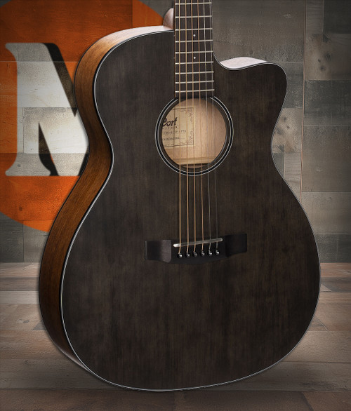 Cort COREOCOTPB Core Series Spruce Acoustic Electric Guitar - Open Pore Trans Black (COREOCOPTB-U)|Musician Madness