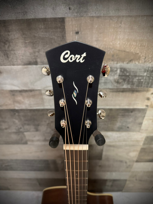 Cort GA4BTSG Essence Series ES-GA4 Auditorium Acoustic Electric Guitar - Black Top Semi Gloss (GA4BTSG-U) | Musician Madness