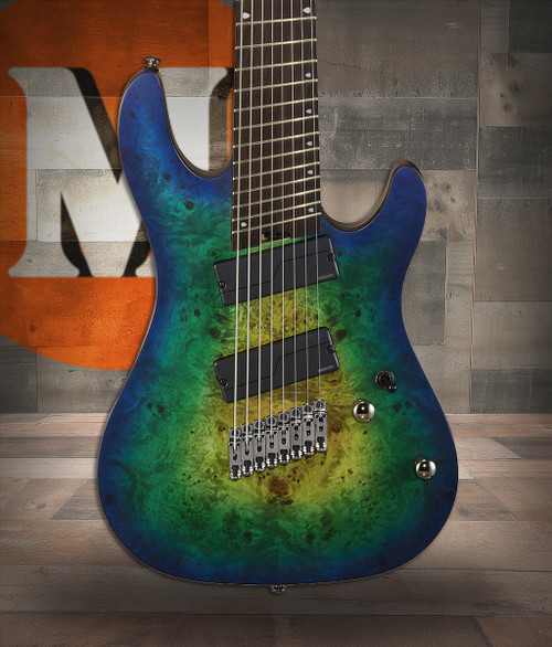 Cort KX508MS KX Series 8 String Electric Guitar - Mariana Blue Burst (KX508MSMBB-U) | Musician Madness