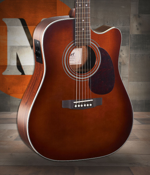 Cort MR500EBR MR Series Dreadnought Acoustic Electric Cutaway Guitar - Brown Burst (MR500EBR-A-U)