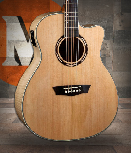 Washburn AG40CE Apprentice Series Grand Auditorium Cutaway Acoustic Electric Guitar w/ Hard Case (AG40CEK-A-U) | Musician Madness