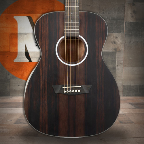 Washburn DFEFE-A Deep Forest Folk Acoustic/Electric Guitar - Striped Ebony (DFEFE-A-U)