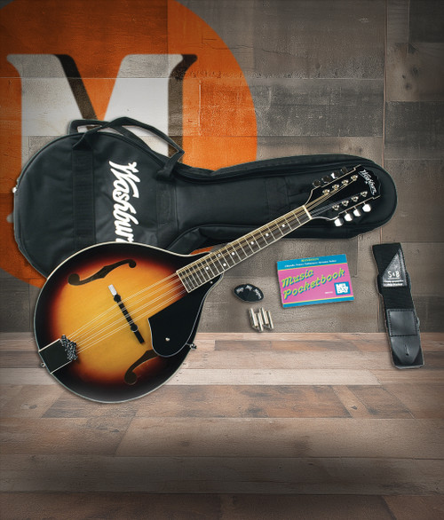 Washburn M1 Pack Americana Series A-Style Mandolin Starter Pack - Sunburst (M1K-A-U)