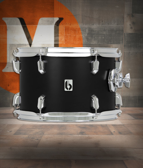British Drum Co. ENG-10-7-RT-STB Enigma Series Tom Satin Black 10" x 7" (ENG-10-7-RT-STB-U)