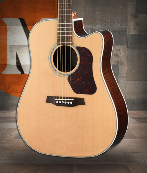 Walden D603CE Natura Solid Sitka Top-Ovangkol Dreadnought Acoustic Cutaway-Electric - Satin Natural (D603CE/W)