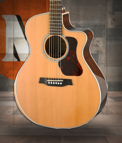 Walden G633RCE-G Natura Solid Cedar Top/Ovangkol Maple Armrest Grand Auditorium Acoustic Cutaway-Electric - Gloss Natural (G633RCE-G/W)