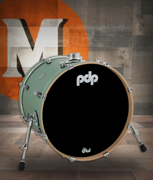 DP Concept Series Maple Bass Drum 16x20 - Satin Seafoam Finish Ply w/Chrome Hardware (PDCM1620KKSF)
