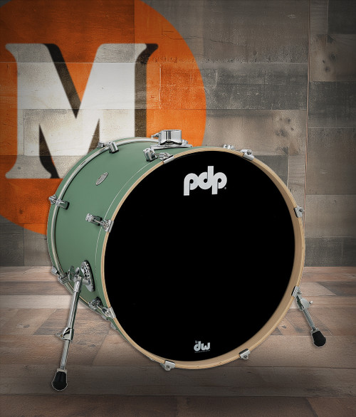 PDP Concept Series Maple Bass Drum 18x22 - Satin Seafoam Finish Ply w/Chrome Hardware (PDCM1822KKSF)