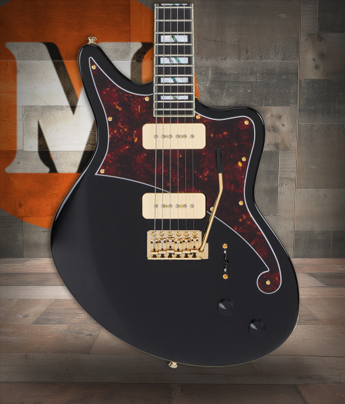 D'Angelico Deluxe Atlantic - Solid Black (DADATLSBK2GS) | Musician