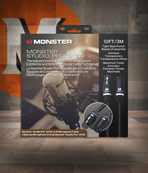 Studio Pro 2000 10' Mic Cable Gold Contact XLR Buy the Monster Cable Studio Pro 2000 10' Mic Cable Gold Contact XLR (SP2000-M-10WW-U) at Musician Madness with fast