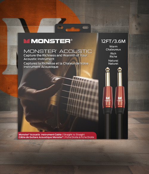 Monster Acoustic 12' Cable Dual Straight Buy the Monster Cable Acoustic 12' Cable Dual Straight (MACST2-12WW-U) at Musician Madness with fast shipping.