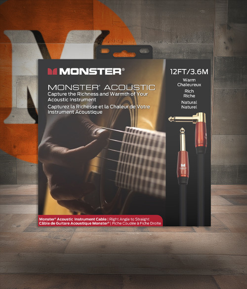 Monster Acoustic 12' R/A CableStraight to Right Angle Buy the Monster Cable Acoustic 12' R/A Cablestraight To Right Angle (MACST2-12AWW-U) at Musician Madness withÂ…