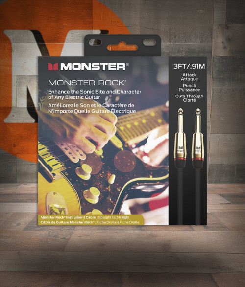 Monster MROCK2-3WW Prolink Rock 1/4" Instrument Cable 3 ft - Straight to Straight (MROCK2-3WW-U)|Musician Madness
