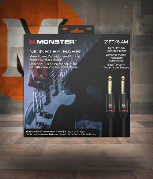 Monster Bass 21' Cable 1/4" Straight to Straight Buy the Monster Cable Bass 21' Cable 1/4" Straight To Straight (MBASS2-21WW-U) at Musician Madness with fastÂ…