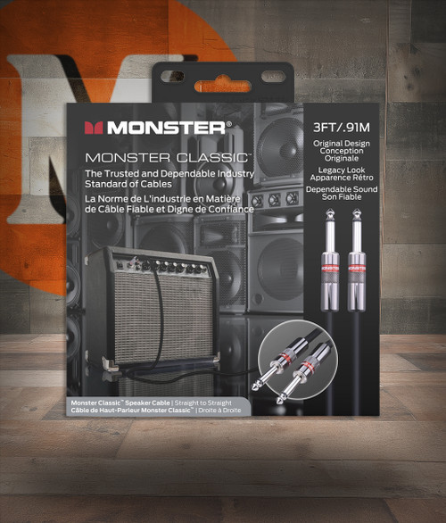 Monster Classic 3' Spkr Cable 1/4" Straight to Straight Buy the Monster Cable Classic 3' Spkr Cable 1/4" Straight To Straight (CLAS-S-3WW-U) at Musician MadnessÂ…