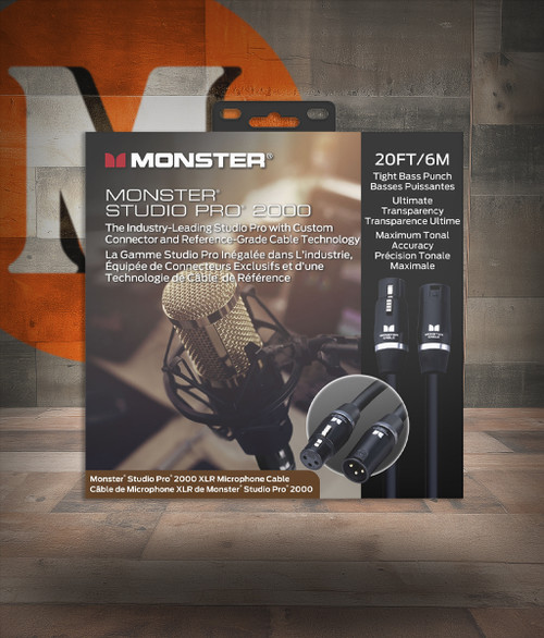Studio Pro 2000 20' Mic Cable Gold Contact XLR Buy the Monster Cable Studio Pro 2000 20' Mic Cable Gold Contact XLR (SP2000-M-20WW-U) at Musician Madness with fastÂ…