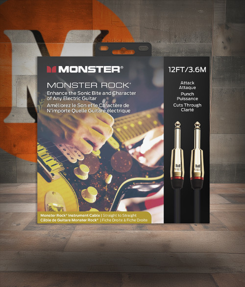 Monster MROCK2-12WW Prolink Rock 1/4" Instrument Cable 12 ft - Straight to Straight (MROCK2-12WW-U) | Musician Madness