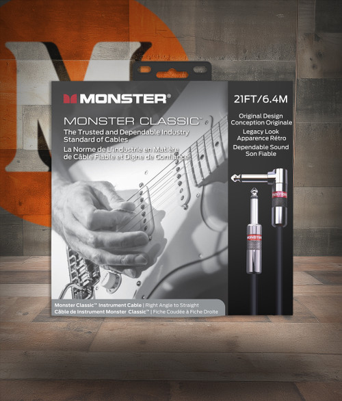 Mnstr Clssic 21' R/A Inst. CblStraight to Right Angle Buy the Monster Cable Mnstr Clssic 21' R/A Inst. Cblstraight To Right Angle (CLAS-I-21AWW-U) at MusicianÂ…