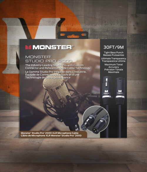 Studio Pro 2000 30' Mic Cable Gold Contact XLR Buy the Monster Cable Studio Pro 2000 30' Mic Cable Gold Contact XLR (SP2000-M-30WW-U) at Musician Madness with fastÂ…