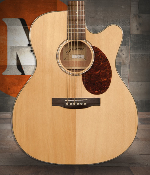 Jasmine JO37CE-NAT Orchestra Style Acoustic Electric Guitar - Natural Finish (JO37CE-NAT-U)|Musician Madness