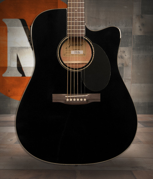 Jasmine JD39CE-BLK Dreadnought Acoustic Electric Guitar - Black Finish (JD39CE-BLK-U)|Musician Madness
