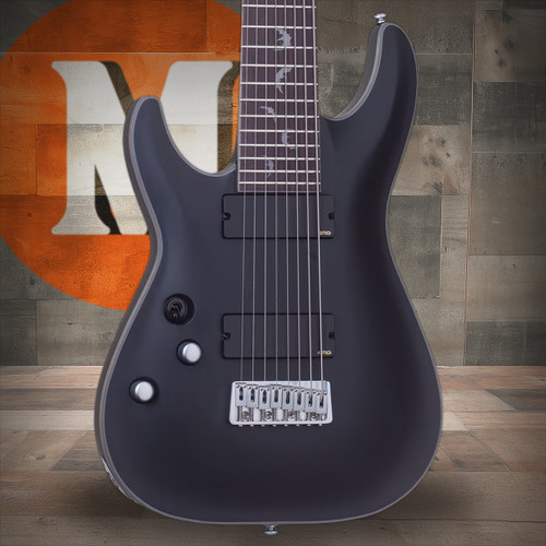 Schecter Damien Platinum-8 LH - Satin Black (1188) | Musician Madness