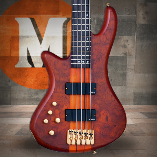 Schecter Stiletto Studio-5 Left Hand Bass Guitar - Honey Satin (2780)