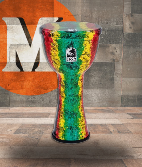 Toca Freestyle Lightweight 10" Hand Drum w/ Bag - Rasta (SFDL-10RB)|Musician Madness