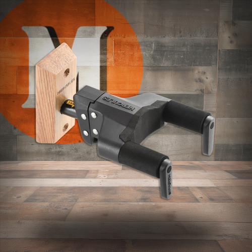 Hercules Plus Series Universal AutoGrip Wood Base Short Arm Wall Mount Guitar Hanger (GSP38WBPLUS)|Musician Madness