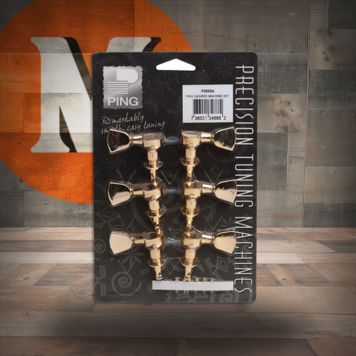 Ping 2655A Venitian Button Machine Heads. 3 Bass 3 Treble Chrome (P2655A-U) | Musician Madness