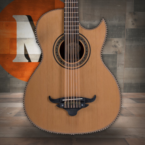 Oscar Schmidt OH52SE Solid Cedar Top Bajo Sexto Acoustic-Electric Guitar w/ Deluxe Padded Gig Bag (OH52SE-O-U) | Musician Madness